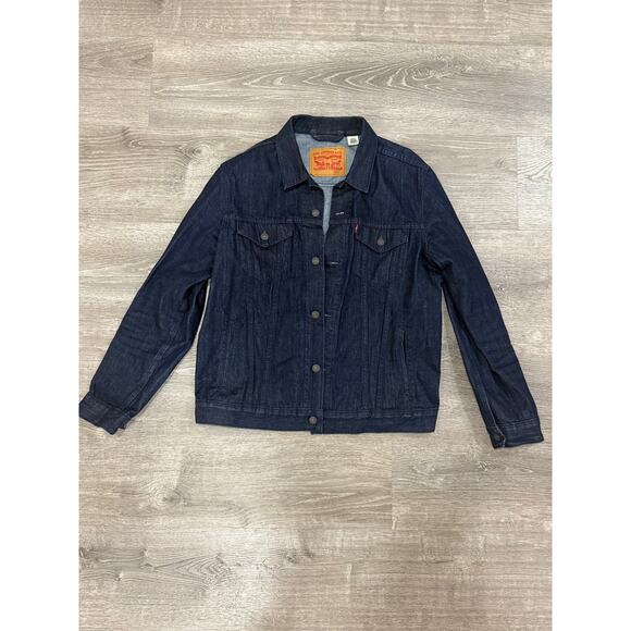 LEVIS Trucker Jacket Mens New Denim Jean Super Dark Wash Indigo NWOT - Picture 1 of 6